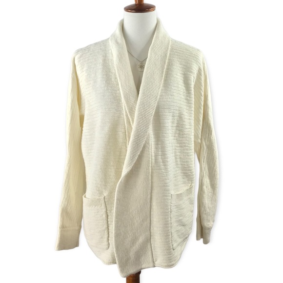 Madewell Cream Chunky Oversized Open Front Cardigan Sweater Size M - Picture 1 of 15